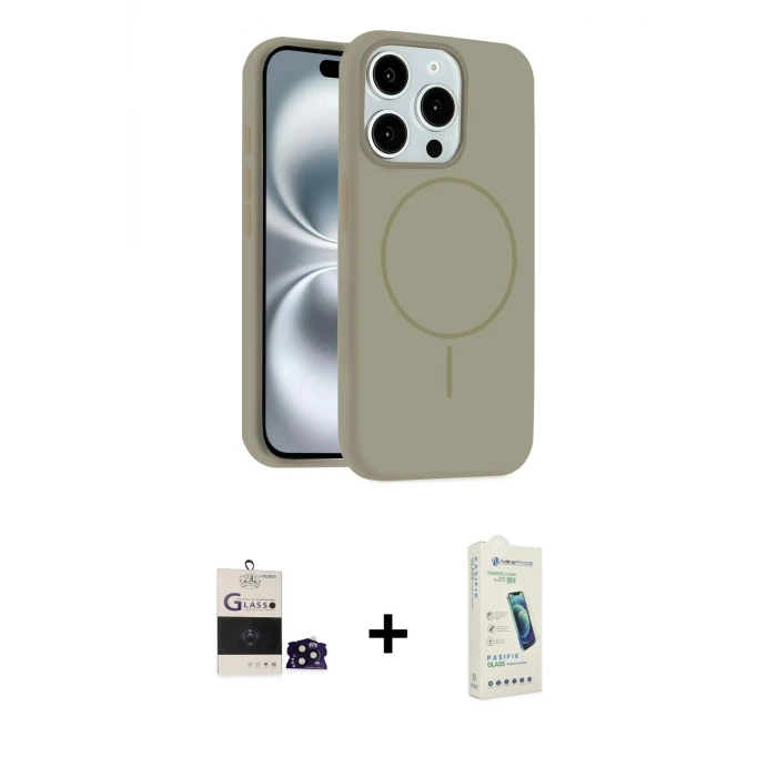 ieg™ iPhone 14 Pro Max Kılıf Yankı Form Serisi - Şeffaf Pasifik Cam Ekran Koruyucu + Bilvis Titan Kamera Lens - SH