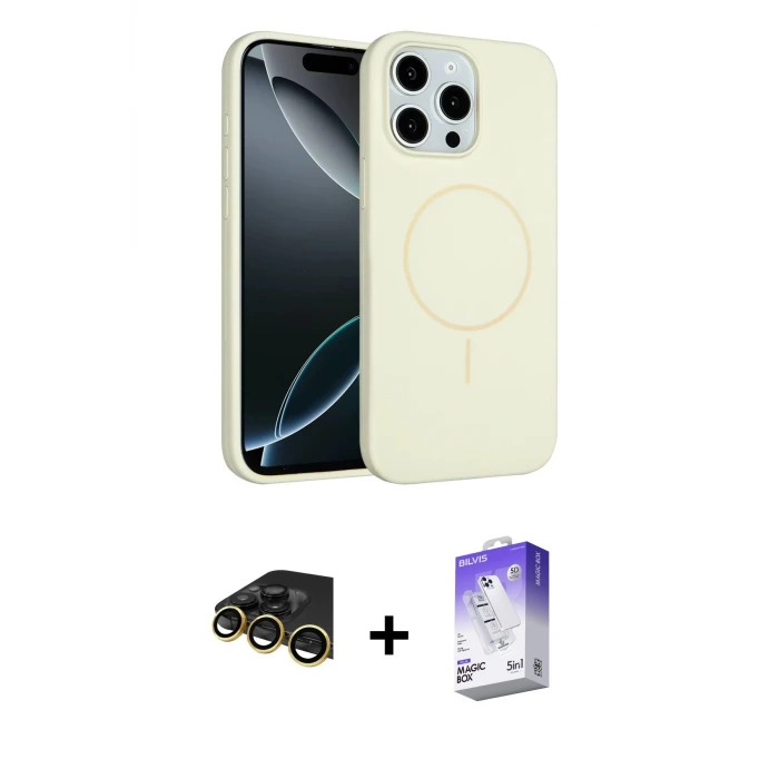 ieg™ iPhone 14 Pro Max Kılıf Yankı Form Serisi - Siyah Bilvis 5in1 3D Magic Cam Ekran Koruyucu + Raze Metal Kamera Lens - GD