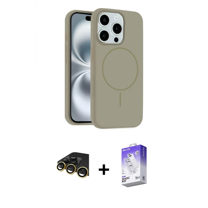 ieg™ iPhone 14 Pro Max Kılıf Yankı Form Serisi - Siyah Bilvis 5in1 3D Magic Cam Ekran Koruyucu + Raze Metal Kamera Lens - GD