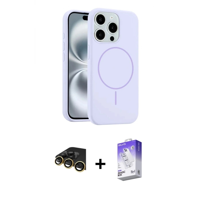 ieg™ iPhone 14 Pro Max Kılıf Yankı Form Serisi - Siyah Bilvis 5in1 3D Magic Cam Ekran Koruyucu + Raze Metal Kamera Lens - GD