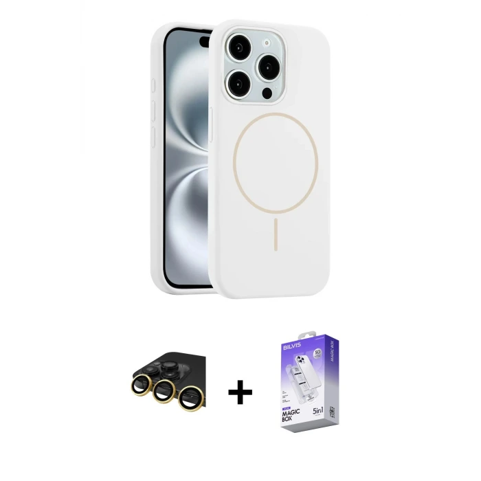 ieg™ iPhone 14 Pro Max Kılıf Yankı Form Serisi - Siyah Bilvis 5in1 3D Magic Cam Ekran Koruyucu + Raze Metal Kamera Lens - GD