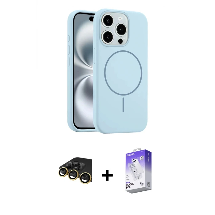 ieg™ iPhone 14 Pro Max Kılıf Yankı Form Serisi - Siyah Bilvis 5in1 3D Magic Cam Ekran Koruyucu + Raze Metal Kamera Lens - GD