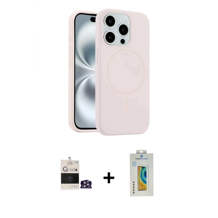 ieg™ iPhone 14 Pro Max Kılıf Yankı Form Serisi - Siyah Polymer Nano Ekran Koruyucu + Bilvis Titan Kamera Lens - GS