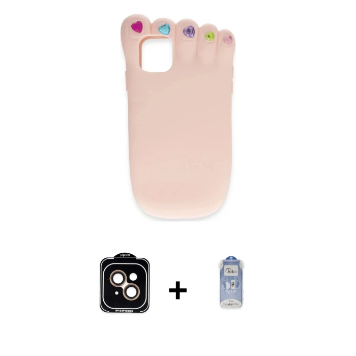 ieg™ iPhone 15 Kılıf Akış Yansıma - Siyah Joko Magic 5D Cam + PVD Metal Kamera Lens - TU