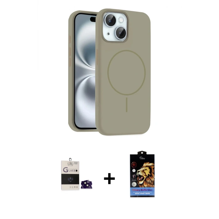 ieg™ iPhone 15 Kılıf Yankı Form Serisi - Siyah Buffer Hayalet Cam Ekran Koruyucu + Bilvis Titan Kamera Lens - SH