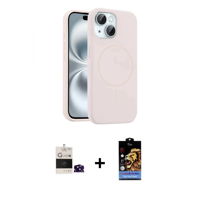 ieg™ iPhone 15 Kılıf Yankı Form Serisi - Siyah Buffer Hayalet Cam Ekran Koruyucu + Bilvis Titan Kamera Lens - SH