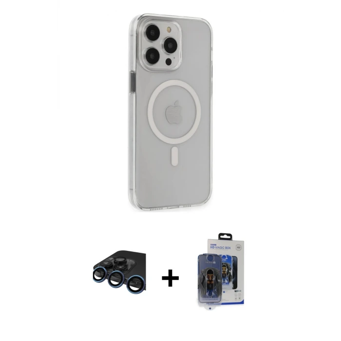 ieg™ iPhone 15 Pro Max Kılıf Kıvılcım Asil Özel Seri - Siyah Vanessa Magic Cam + Raze Metal Kamera Lens - LT