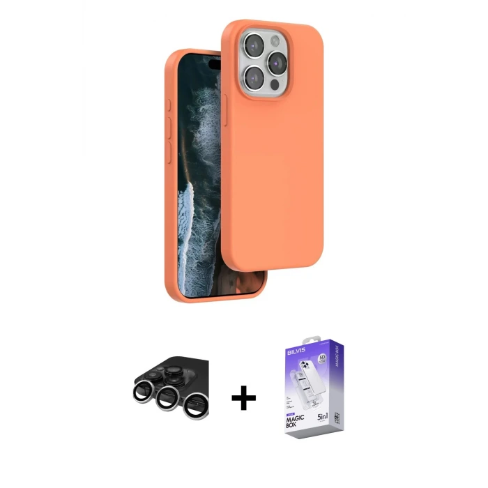 ieg™ iPhone 15 Pro Max Kılıf Kıvılcım Çizgi Serisi - Siyah Bilvis 5in1 3D Magic Cam Ekran Koruyucu + Raze Metal Kamera Lens - GS