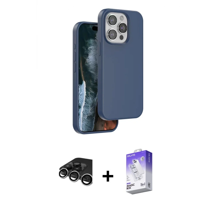 ieg™ iPhone 15 Pro Max Kılıf Kıvılcım Çizgi Serisi - Siyah Bilvis 5in1 3D Magic Cam Ekran Koruyucu + Raze Metal Kamera Lens - GS