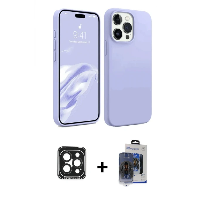 ieg™ iPhone 15 Pro Max Kılıf Kozmos Yansıma Özel Seri - Siyah Vanessa Magic Cam + PVD Metal Kamera Lens - SH