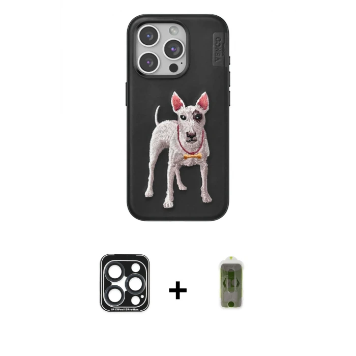 ieg™ iPhone 15 Pro Max Kılıf Nova Form Koleksiyonu - Siyah Joko Magic 5D Hayalet Cam + PVD Metal Kamera Lens - LT