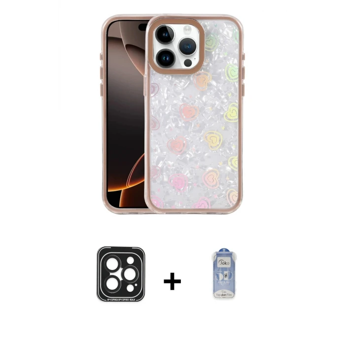 ieg™ iPhone 15 Pro Max Kılıf Odak Prime - Siyah Joko Magic 5D Cam + PVD Metal Kamera Lens - SH