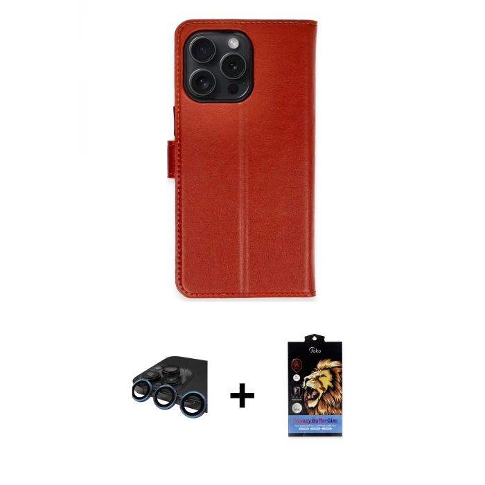 ieg™ iPhone 15 Pro Max Kılıf Siluet Işık Serisi - Siyah Buffer Hayalet Cam Ekran Koruyucu + Raze Metal Kamera Lens - LT