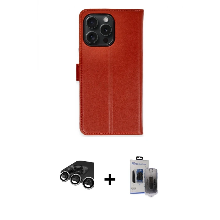 ieg™ iPhone 15 Pro Max Kılıf Siluet Işık Serisi - Siyah Vanessa Magic Hayalet Cam + Raze Metal Kamera Lens - GS