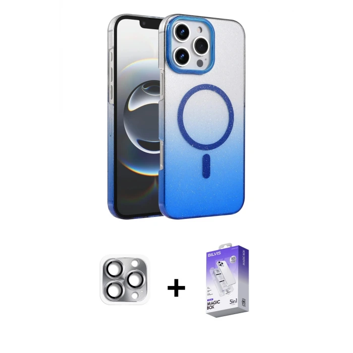 ieg™ iPhone 16 Pro Max Kılıf Ahenk Doku Özel Seri - Siyah Bilvis 5in1 3D Magic Cam Ekran Koruyucu + Pers Alüminyum Kamera Lens - GI