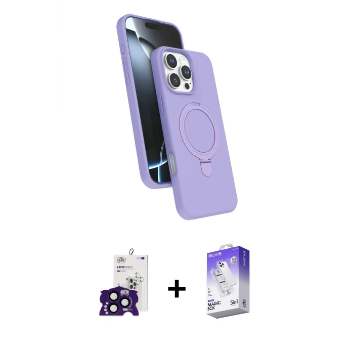 ieg™ iPhone 16 Pro Max Kılıf İz Işık Koleksiyonu - Siyah Bilvis 5in1 3D Magic Cam Ekran Koruyucu + Bilvis Titan Kamera Lens - SH