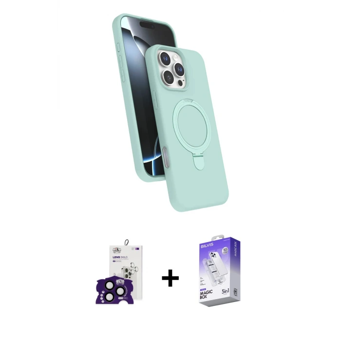 ieg™ iPhone 16 Pro Max Kılıf İz Işık Koleksiyonu - Siyah Bilvis 5in1 3D Magic Cam Ekran Koruyucu + Bilvis Titan Kamera Lens - SH