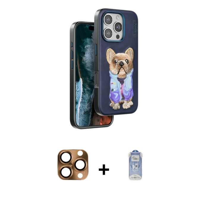 ieg™ iPhone 16 Pro Max Kılıf İz Minimal Koleksiyonu - Siyah Joko Magic 5D Cam + Pers Alüminyum Kamera Lens - CLTM