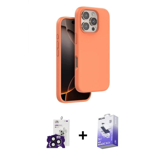 ieg™ iPhone 16 Pro Max Kılıf Kıvılcım Çizgi Serisi - Siyah Bilvis 5in1 5D Magic Hayalet Cam Ekran Koruyucu + Bilvis Titan Kamera Lens - SH