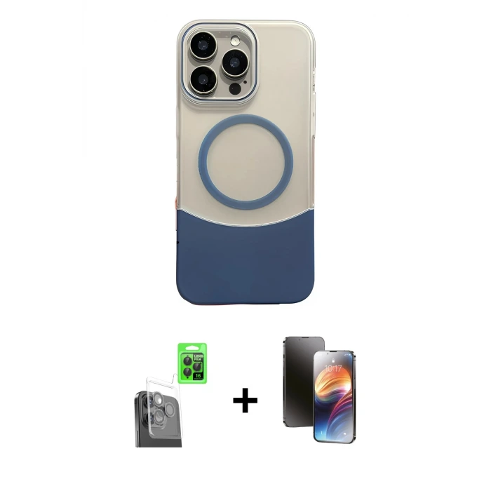 ieg™ iPhone 16 Pro Max Kılıf Kozmos Form Özel Seri - Siyah 3D Antistatik Mat Seramik Nano Ekran Koruyucu + Raze Metal Kamera Lens - SH