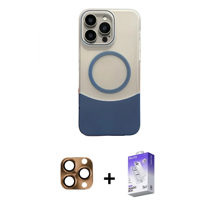 ieg™ iPhone 16 Pro Max Kılıf Kozmos Form Özel Seri - Siyah Bilvis 5in1 3D Magic Cam Ekran Koruyucu + Pers Alüminyum Kamera Lens - CLTM