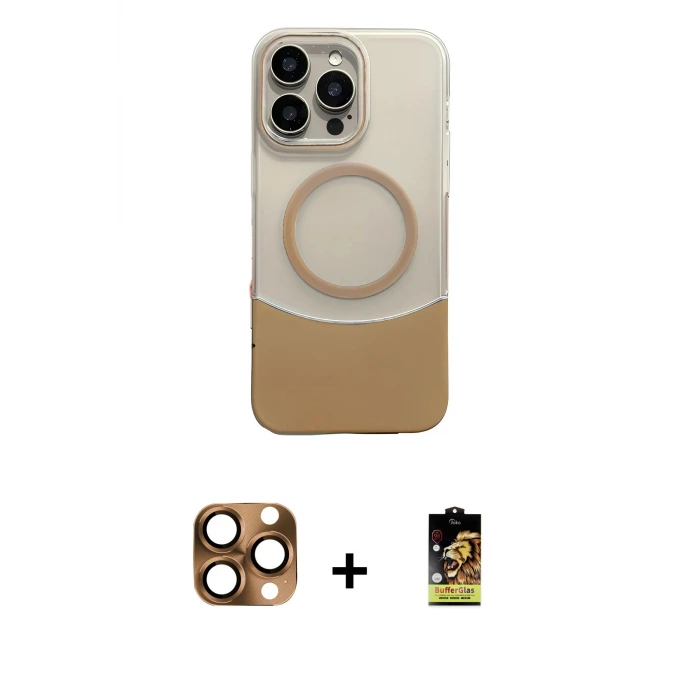 ieg™ iPhone 16 Pro Max Kılıf Kozmos Form Özel Seri - Siyah Buffer Cam Ekran Koruyucu + Pers Alüminyum Kamera Lens - CLTM
