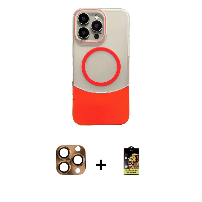 ieg™ iPhone 16 Pro Max Kılıf Kozmos Form Özel Seri - Siyah Buffer Cam Ekran Koruyucu + Pers Alüminyum Kamera Lens - CLTM