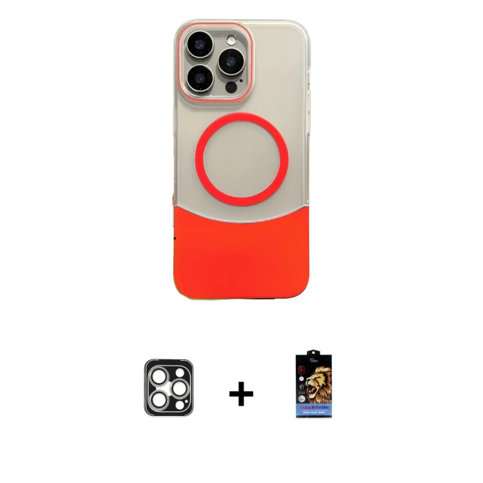 ieg™ iPhone 16 Pro Max Kılıf Kozmos Form Özel Seri - Siyah Buffer Hayalet Cam Ekran Koruyucu + PVD Metal Kamera Lens - GS