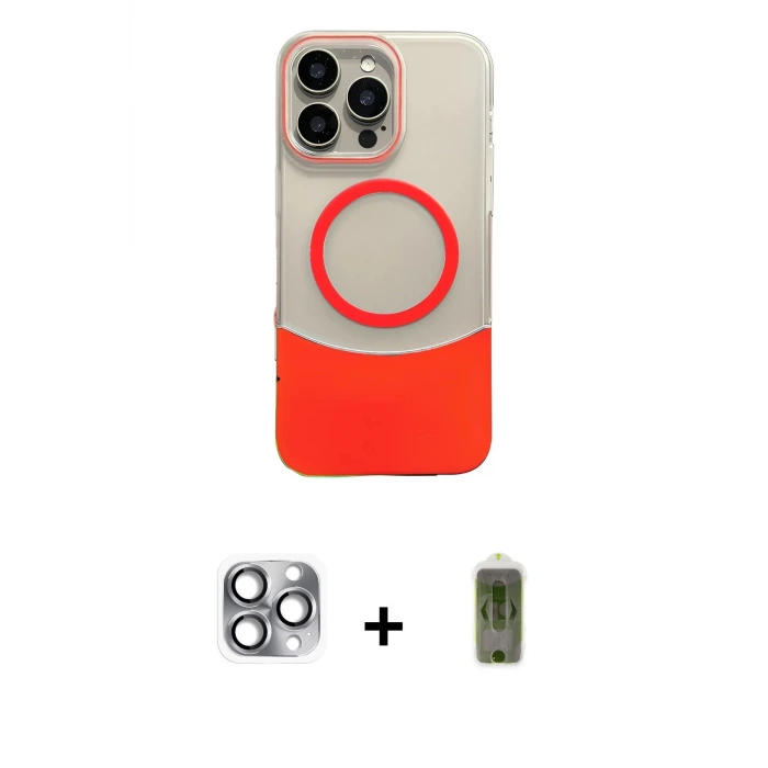ieg™ iPhone 16 Pro Max Kılıf Kozmos Form Özel Seri - Siyah Joko Magic 5D Hayalet Cam + Pers Alüminyum Kamera Lens - GI