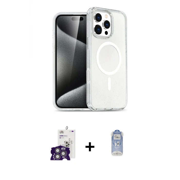 ieg™ iPhone 16 Pro Max Kılıf Nova Asil Prime - Siyah Joko Magic 5D Cam + Bilvis Titan Kamera Lens - GS