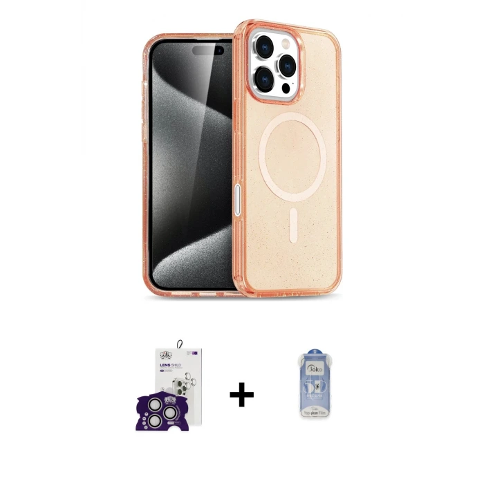ieg™ iPhone 16 Pro Max Kılıf Nova Asil Prime - Siyah Joko Magic 5D Cam + Bilvis Titan Kamera Lens - GS