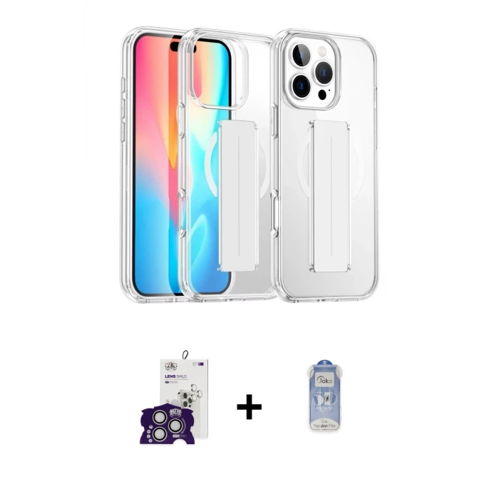 ieg™ iPhone 16 Pro Max Kılıf Nova Işık Koleksiyonu - Siyah Joko Magic 5D Cam + Bilvis Titan Kamera Lens - GS