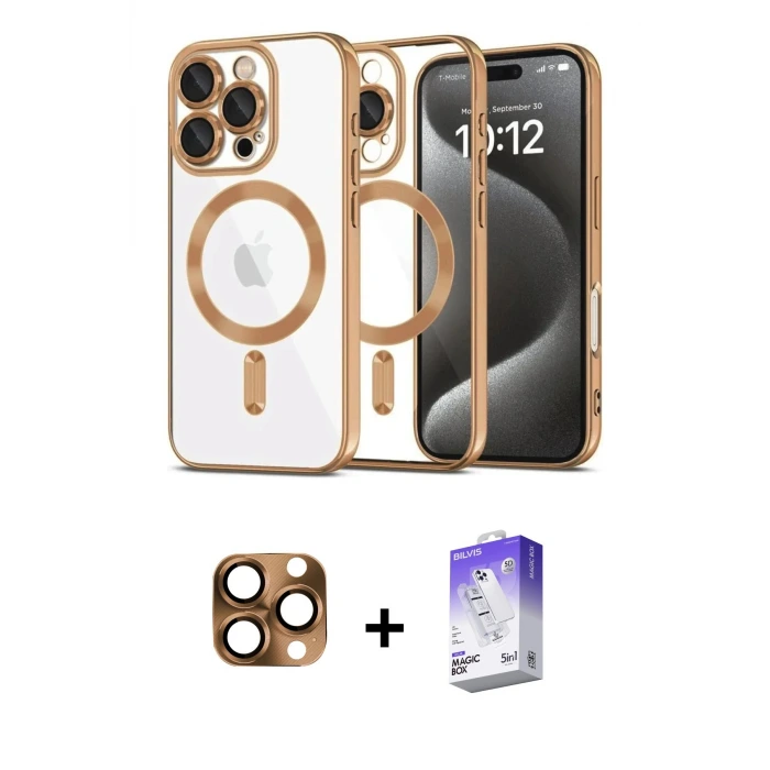 ieg™ iPhone 16 Pro Max Kılıf Nova Işık Özel Seri - Siyah Bilvis 5in1 3D Magic Cam Ekran Koruyucu + Pers Alüminyum Kamera Lens - CLTM