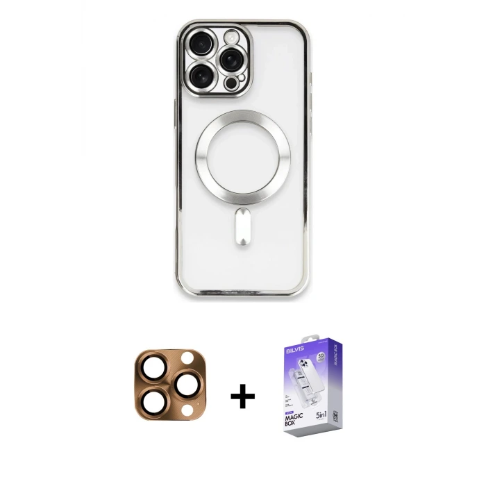 ieg™ iPhone 16 Pro Max Kılıf Nova Işık Özel Seri - Siyah Bilvis 5in1 3D Magic Cam Ekran Koruyucu + Pers Alüminyum Kamera Lens - CLTM