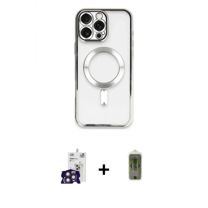 ieg™ iPhone 16 Pro Max Kılıf Nova Işık Özel Seri - Siyah Joko Magic 5D Hayalet Cam + Bilvis Titan Kamera Lens - TMGI