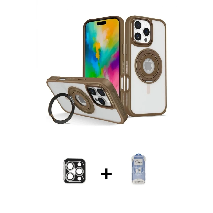 ieg™ iPhone 16 Pro Max Kılıf Nova Minimal Serisi - Siyah Joko Magic 5D Cam + PVD Metal Kamera Lens - GS