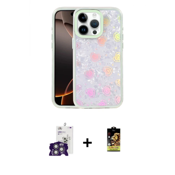 ieg™ iPhone 16 Pro Max Kılıf Odak Prime - Siyah Buffer Cam Ekran Koruyucu + Bilvis Titan Kamera Lens - GS