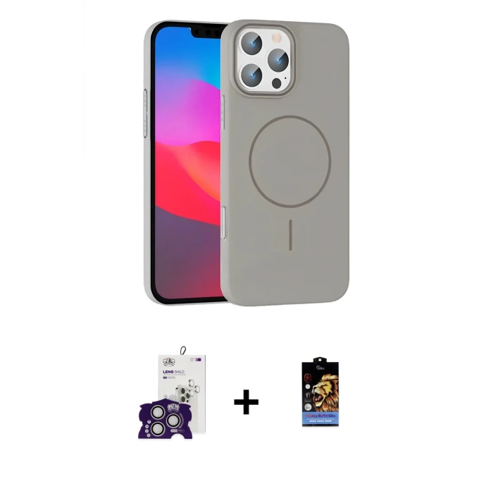 ieg™ iPhone 16 Pro Max Kılıf Siluet Doku Özel Seri - Siyah Buffer Hayalet Cam Ekran Koruyucu + Bilvis Titan Kamera Lens - GS