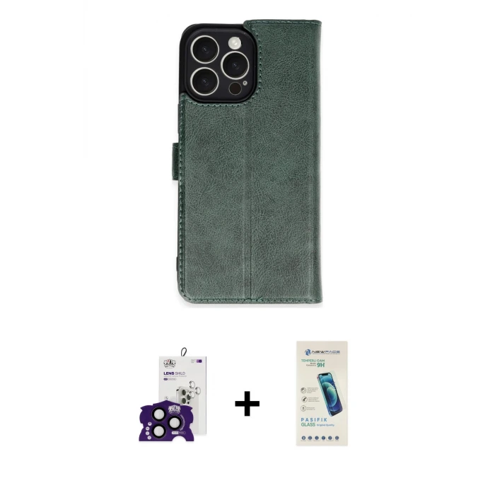 ieg™ iPhone 16 Pro Max Kılıf Siluet Işık Serisi - Şeffaf Pasifik Cam Ekran Koruyucu + Bilvis Titan Kamera Lens - SH