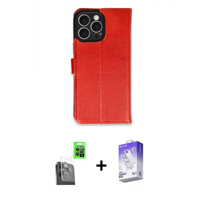 ieg™ iPhone 16 Pro Max Kılıf Siluet Işık Serisi - Siyah Bilvis 5in1 3D Magic Cam Ekran Koruyucu + Raze Metal Kamera Lens - SH