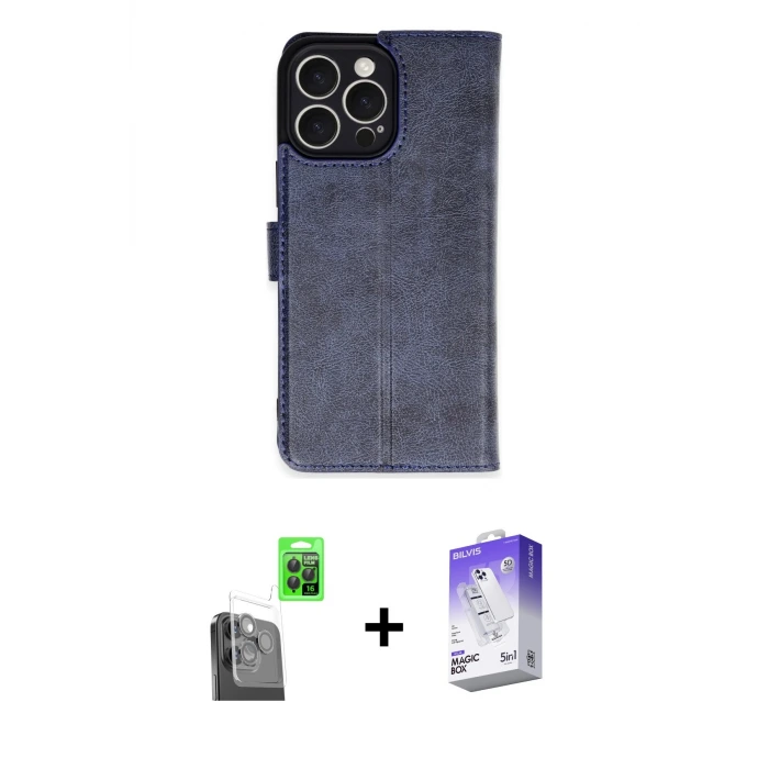 ieg™ iPhone 16 Pro Max Kılıf Siluet Işık Serisi - Siyah Bilvis 5in1 3D Magic Cam Ekran Koruyucu + Raze Metal Kamera Lens - SH