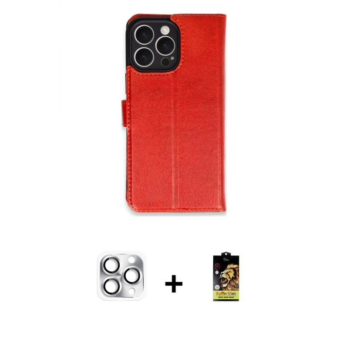 ieg™ iPhone 16 Pro Max Kılıf Siluet Işık Serisi - Siyah Buffer Cam Ekran Koruyucu + Pers Alüminyum Kamera Lens - GS