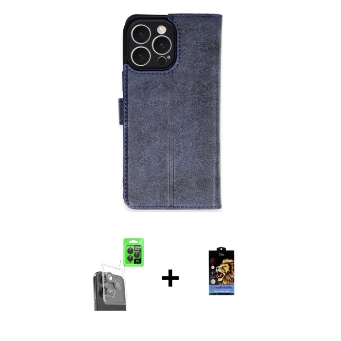 ieg™ iPhone 16 Pro Max Kılıf Siluet Işık Serisi - Siyah Buffer Hayalet Cam Ekran Koruyucu + Raze Metal Kamera Lens - SH