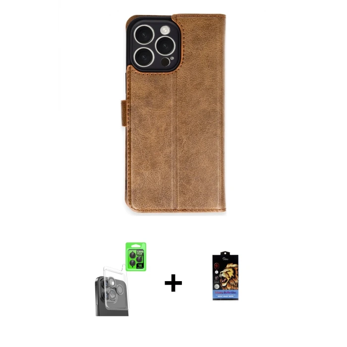 ieg™ iPhone 16 Pro Max Kılıf Siluet Işık Serisi - Siyah Buffer Hayalet Cam Ekran Koruyucu + Raze Metal Kamera Lens - SH