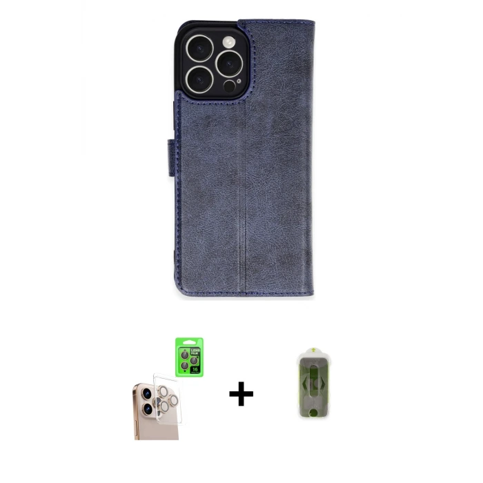 ieg™ iPhone 16 Pro Max Kılıf Siluet Işık Serisi - Siyah Joko Magic 5D Hayalet Cam + Raze Metal Kamera Lens - NLGY
