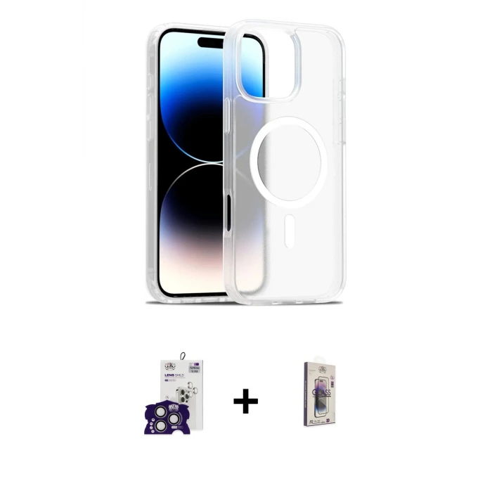 ieg™ iPhone 16 Pro Max Kılıf Siluet Minimal Prime - Siyah Bilvis 3D Cam Ekran Koruyucu + Bilvis Titan Kamera Lens - TMGI