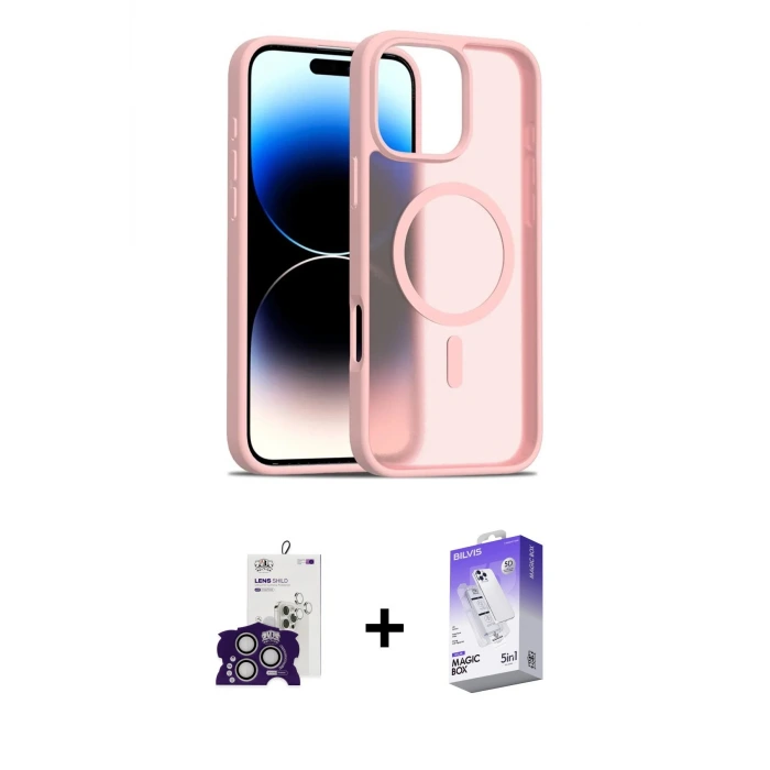 ieg™ iPhone 16 Pro Max Kılıf Siluet Minimal Prime - Siyah Bilvis 5in1 3D Magic Cam Ekran Koruyucu + Bilvis Titan Kamera Lens - GS