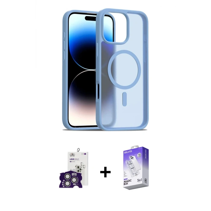 ieg™ iPhone 16 Pro Max Kılıf Siluet Minimal Prime - Siyah Bilvis 5in1 3D Magic Cam Ekran Koruyucu + Bilvis Titan Kamera Lens - GS