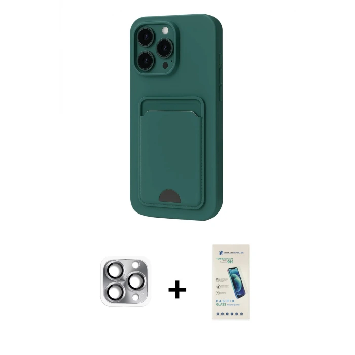 ieg™ iPhone 16 Pro Max Kılıf Vadi Çizgi Prime - Şeffaf Pasifik Cam Ekran Koruyucu + Pers Alüminyum Kamera Lens - GI