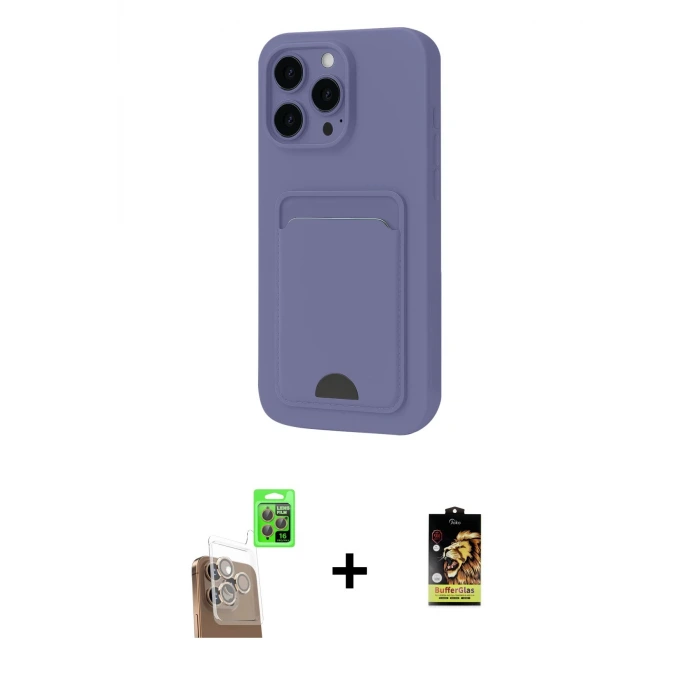 ieg™ iPhone 16 Pro Max Kılıf Vadi Çizgi Prime - Siyah Buffer Cam Ekran Koruyucu + Raze Metal Kamera Lens - CLTM